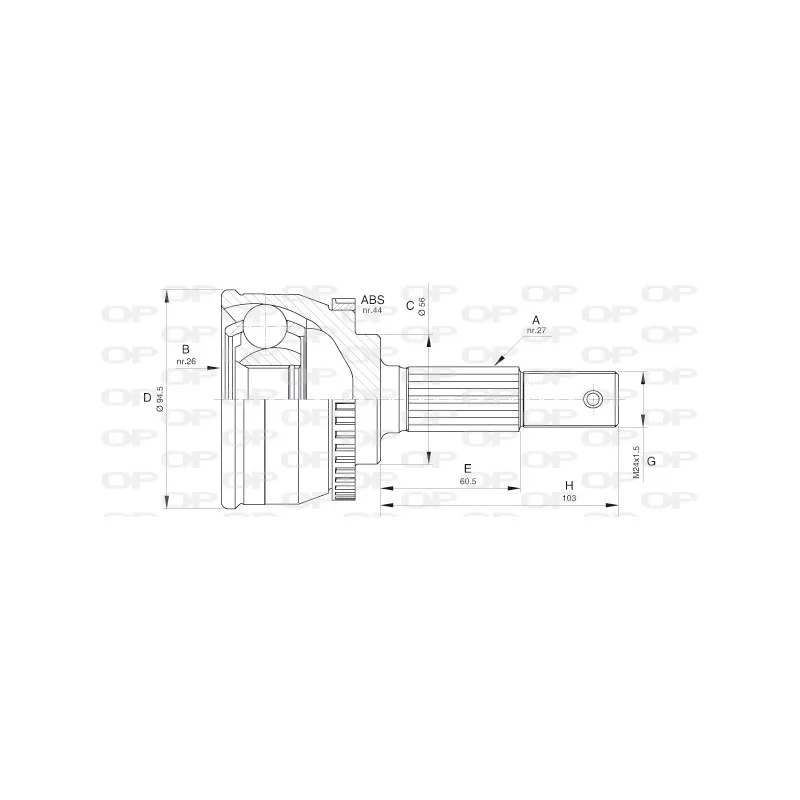 Embout de cardan avant (kit de réparation) OPEN PARTS CVJ5614.10