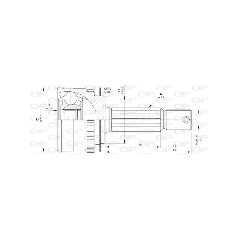 Embout de cardan avant (kit de réparation) OPEN PARTS CVJ5618.10