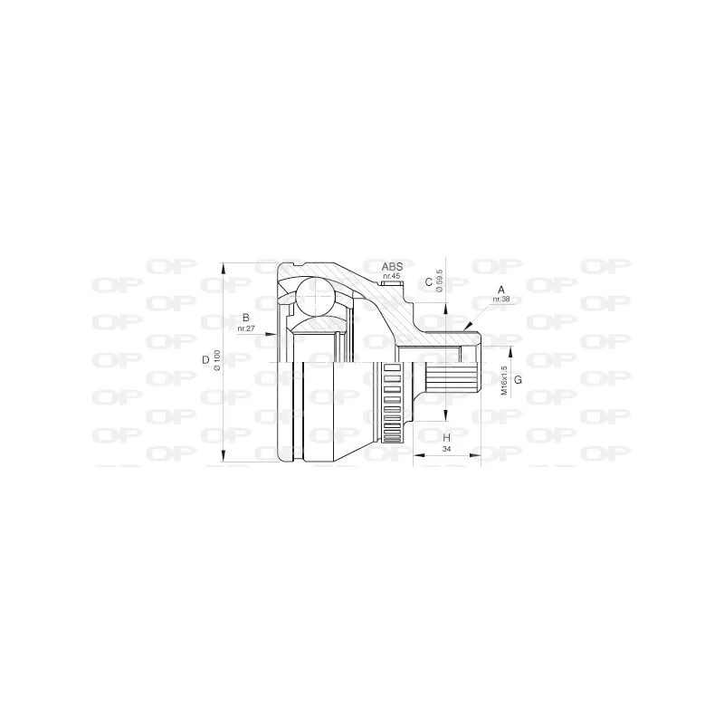 Embout de cardan avant (kit de réparation) OPEN PARTS CVJ5621.10