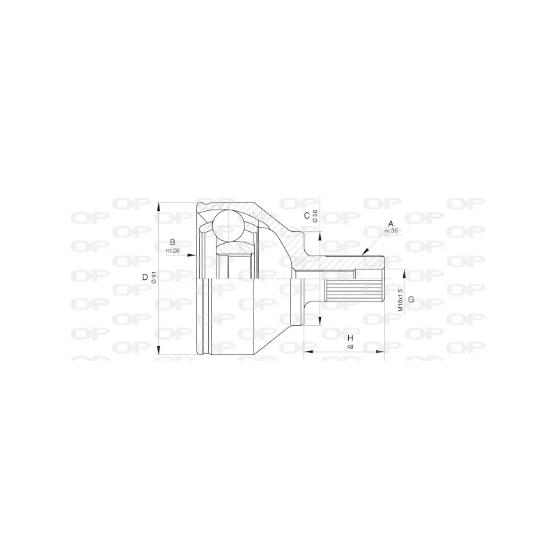 Embout de cardan avant (kit de réparation) OPEN PARTS CVJ5623.10