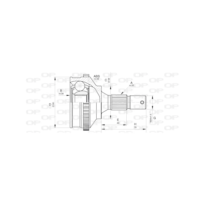 Embout de cardan avant (kit de réparation) OPEN PARTS CVJ5625.10