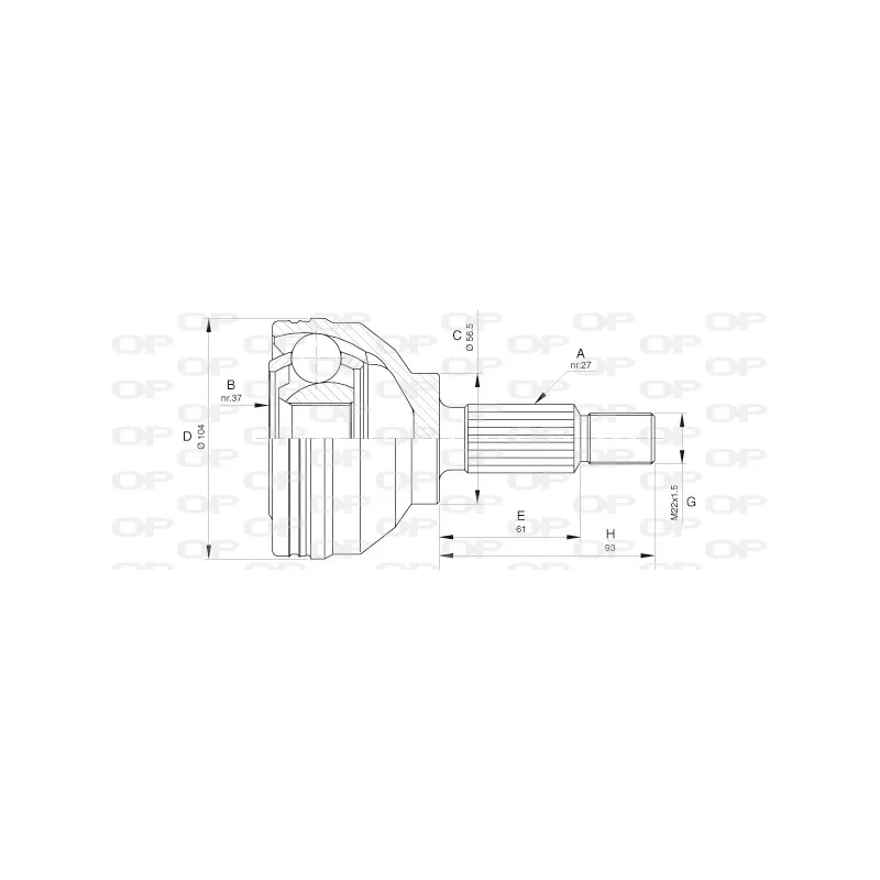 Embout de cardan avant (kit de réparation) OPEN PARTS CVJ5627.10