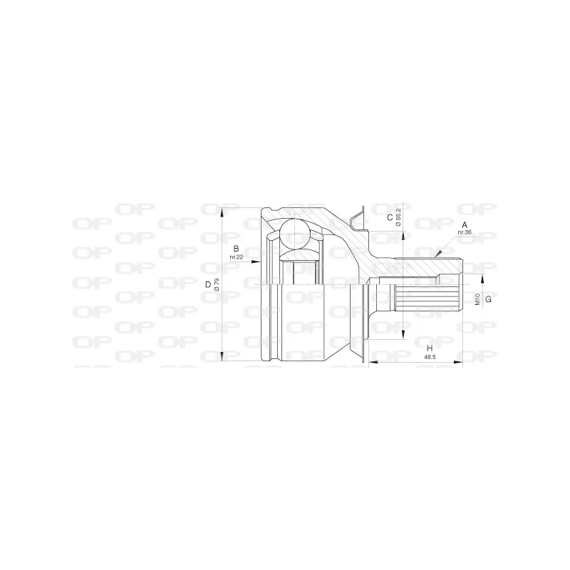 Embout de cardan avant (kit de réparation) OPEN PARTS CVJ5630.10