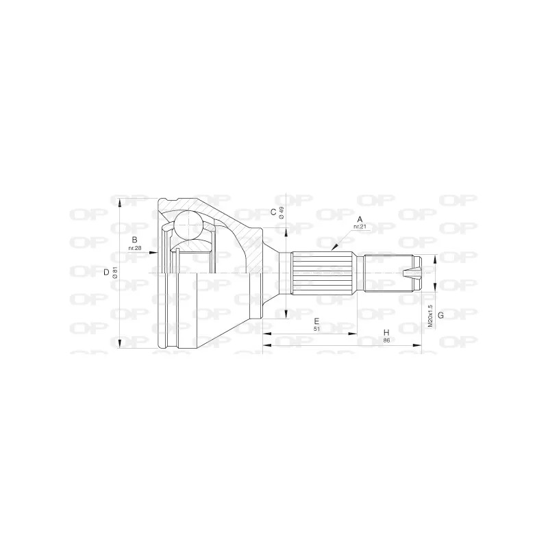 Embout de cardan avant (kit de réparation) OPEN PARTS CVJ5632.10