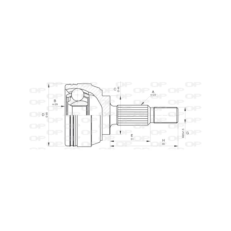 Embout de cardan avant (kit de réparation) OPEN PARTS CVJ5633.10