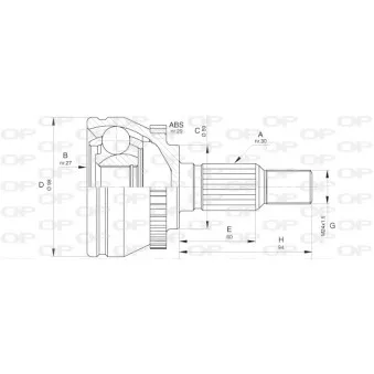 Embout de cardan avant (kit de réparation) OPEN PARTS CVJ5636.10