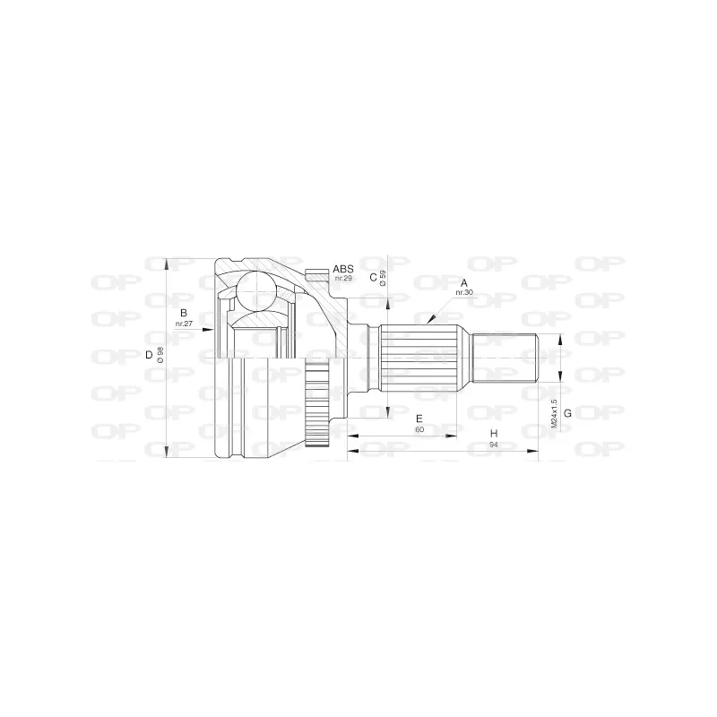 Embout de cardan avant (kit de réparation) OPEN PARTS CVJ5636.10