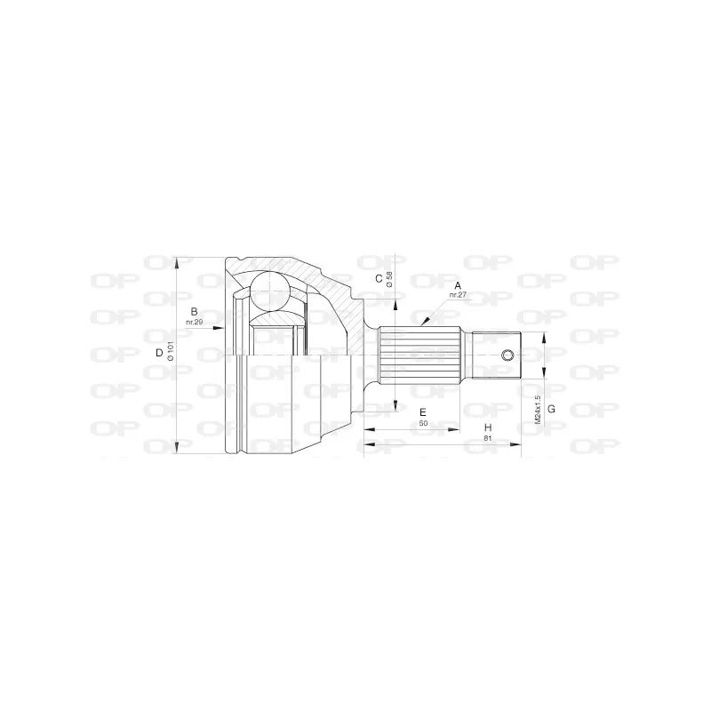 Embout de cardan avant (kit de réparation) OPEN PARTS CVJ5639.10
