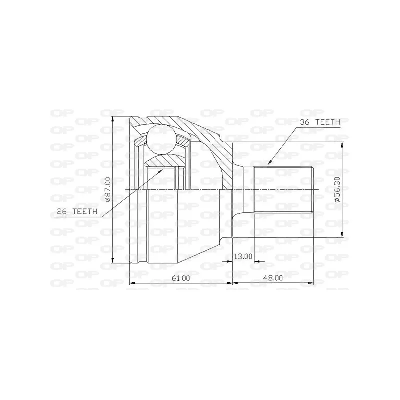 Embout de cardan avant (kit de réparation) OPEN PARTS CVJ5643.10