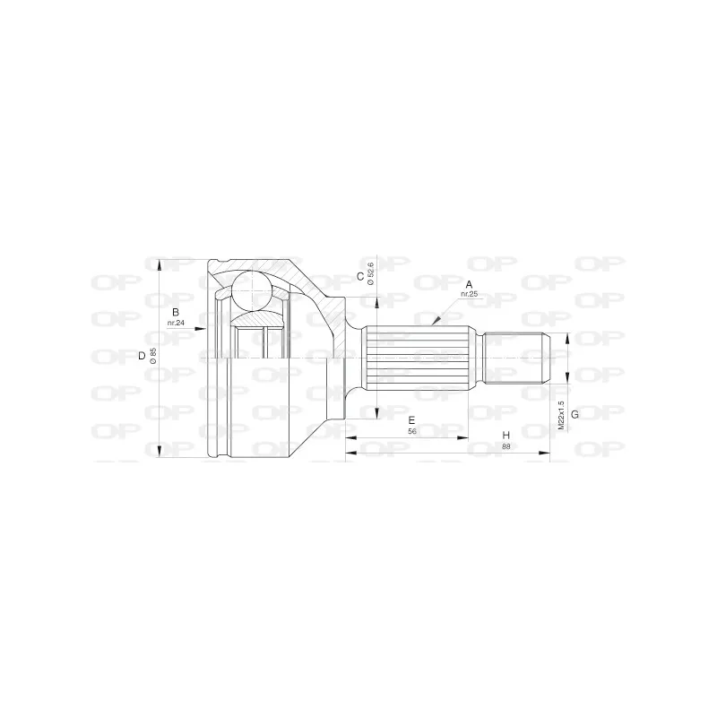 Embout de cardan avant (kit de réparation) OPEN PARTS CVJ5644.10