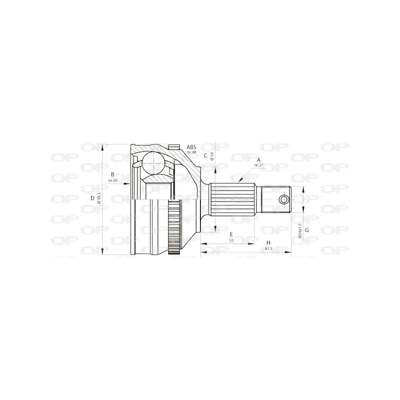 Embout de cardan avant (kit de réparation) OPEN PARTS CVJ5646.10