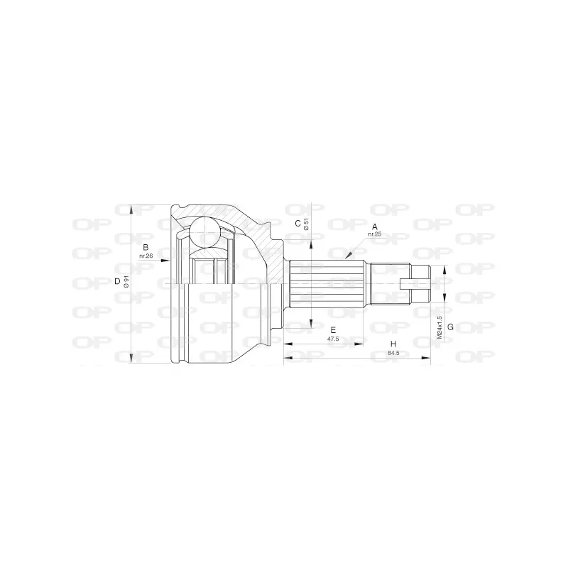 Embout de cardan avant (kit de réparation) OPEN PARTS CVJ5647.10
