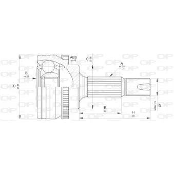 Embout de cardan avant (kit de réparation) OPEN PARTS CVJ5649.10