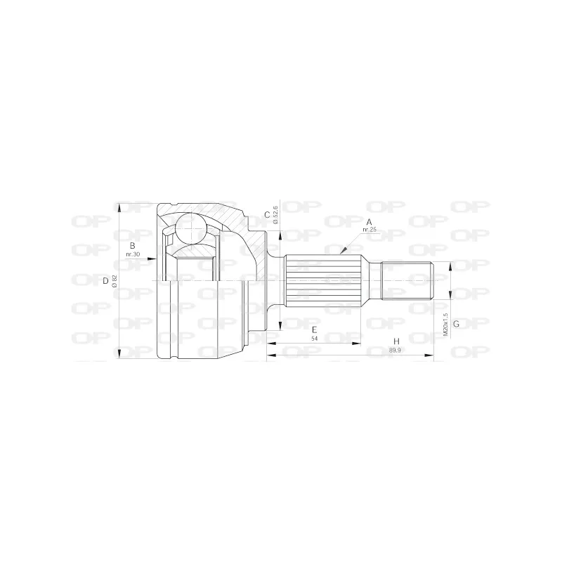 Embout de cardan avant (kit de réparation) OPEN PARTS CVJ5650.10