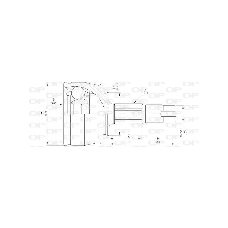 Embout de cardan avant (kit de réparation) OPEN PARTS CVJ5652.10