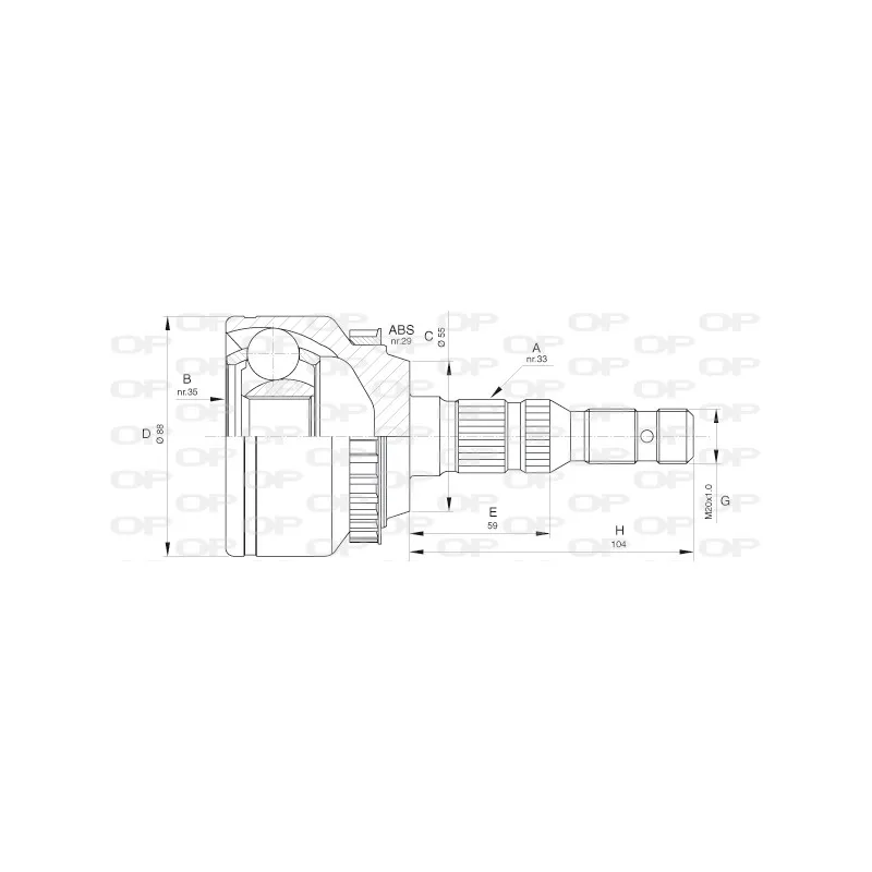 Embout de cardan avant (kit de réparation) OPEN PARTS CVJ5655.10
