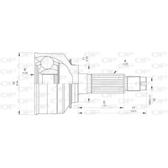Embout de cardan avant (kit de réparation) OPEN PARTS