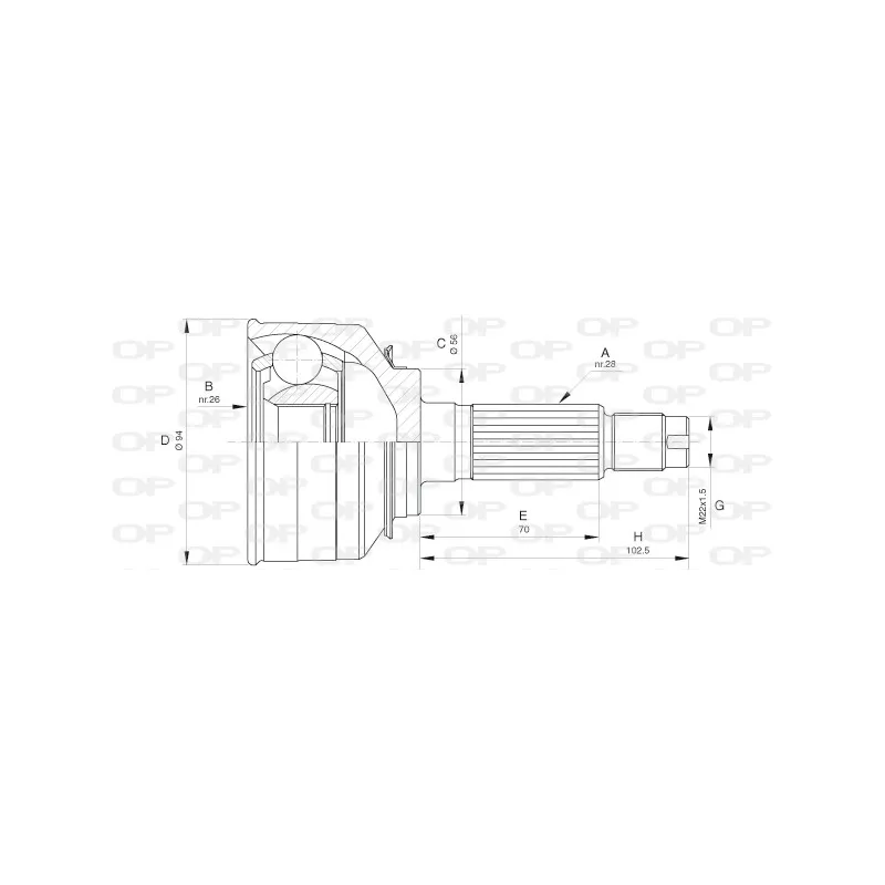 Embout de cardan avant (kit de réparation) OPEN PARTS CVJ5656.10