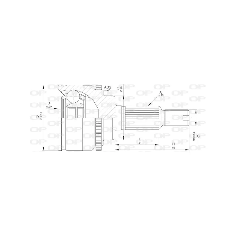 Embout de cardan avant (kit de réparation) OPEN PARTS CVJ5657.10