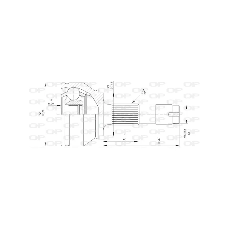 Embout de cardan avant (kit de réparation) OPEN PARTS CVJ5658.10