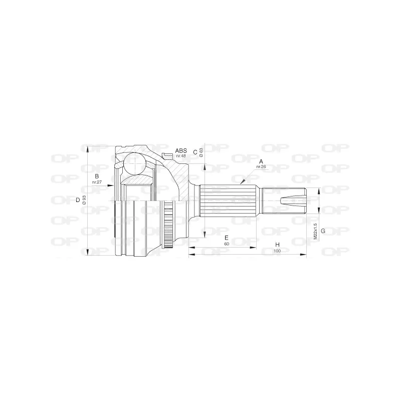 Embout de cardan avant (kit de réparation) OPEN PARTS CVJ5659.10
