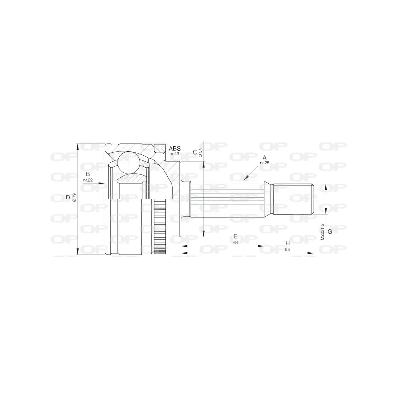 Embout de cardan avant (kit de réparation) OPEN PARTS CVJ5661.10
