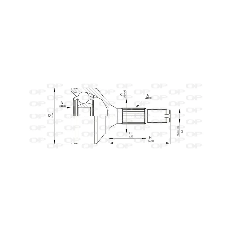 Embout de cardan avant (kit de réparation) OPEN PARTS CVJ5668.10