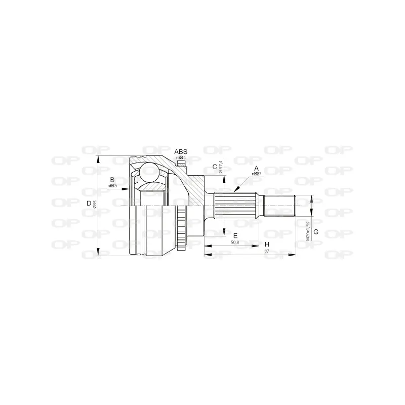 Embout de cardan avant (kit de réparation) OPEN PARTS CVJ5671.10