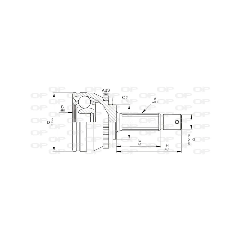 Embout de cardan avant (kit de réparation) OPEN PARTS CVJ5674.10
