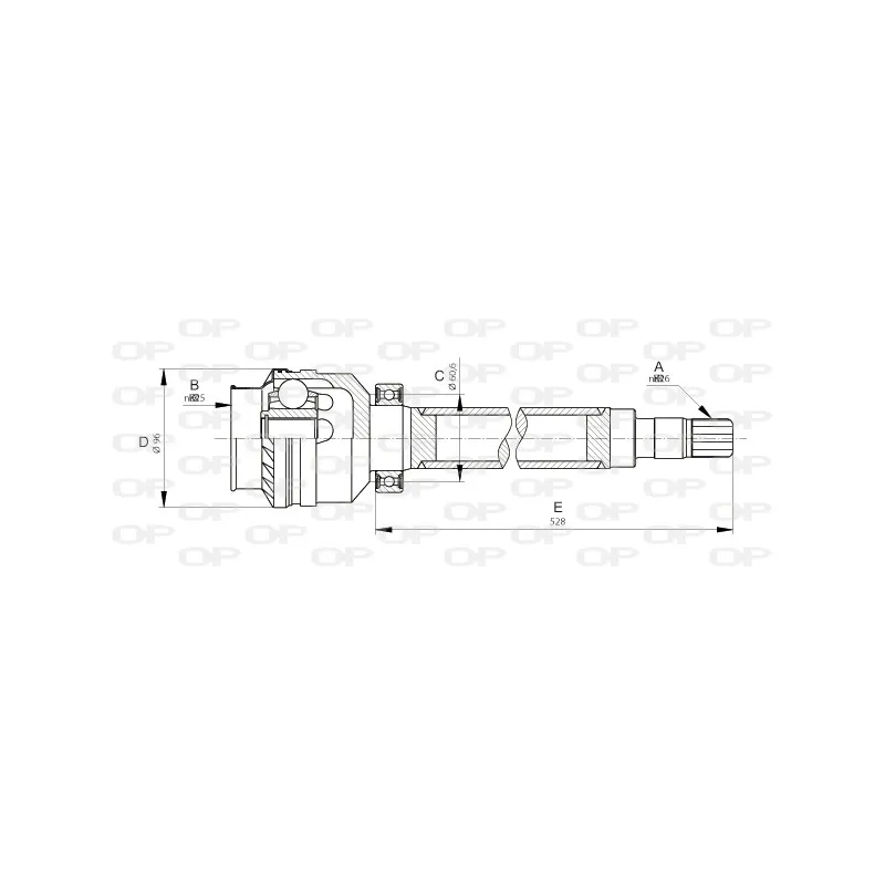 Embout de cardan avant (kit de réparation) OPEN PARTS CVJ5676.20