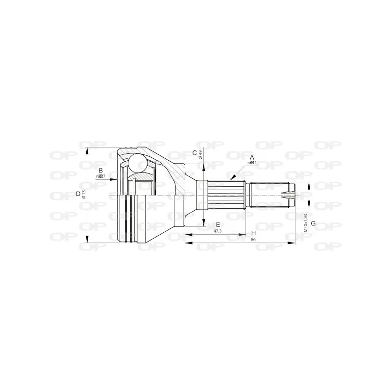 Embout de cardan avant (kit de réparation) OPEN PARTS CVJ5677.10