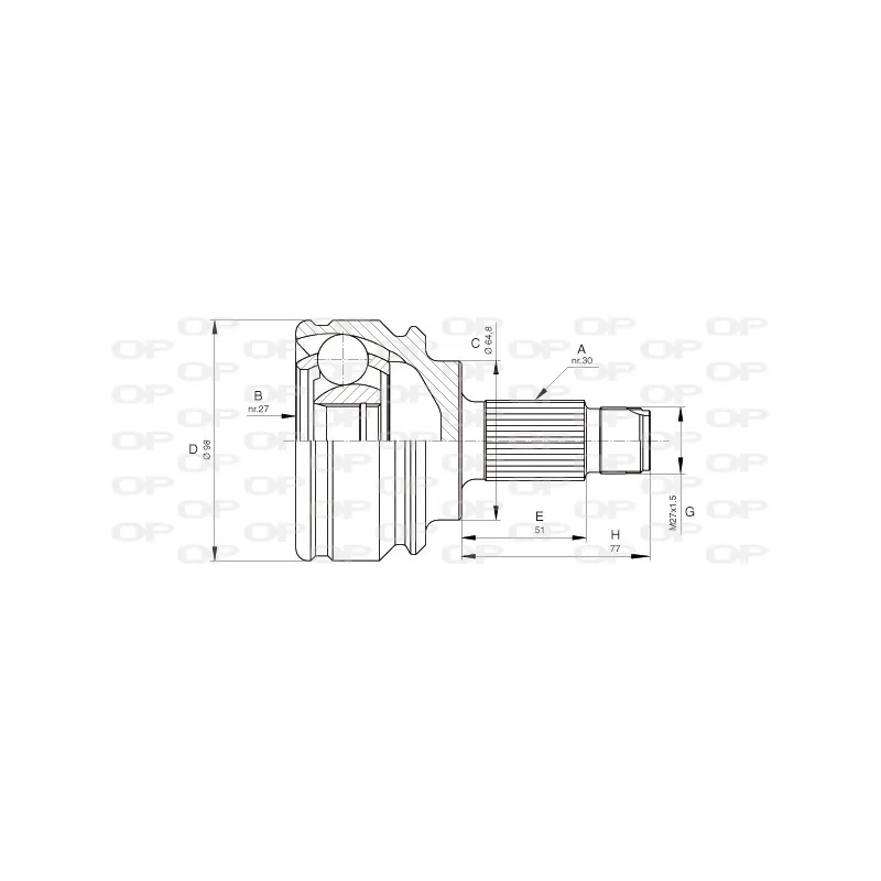 Embout de cardan avant (kit de réparation) OPEN PARTS CVJ5679.10