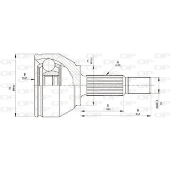 Embout de cardan avant (kit de réparation) OPEN PARTS CVJ5681.10