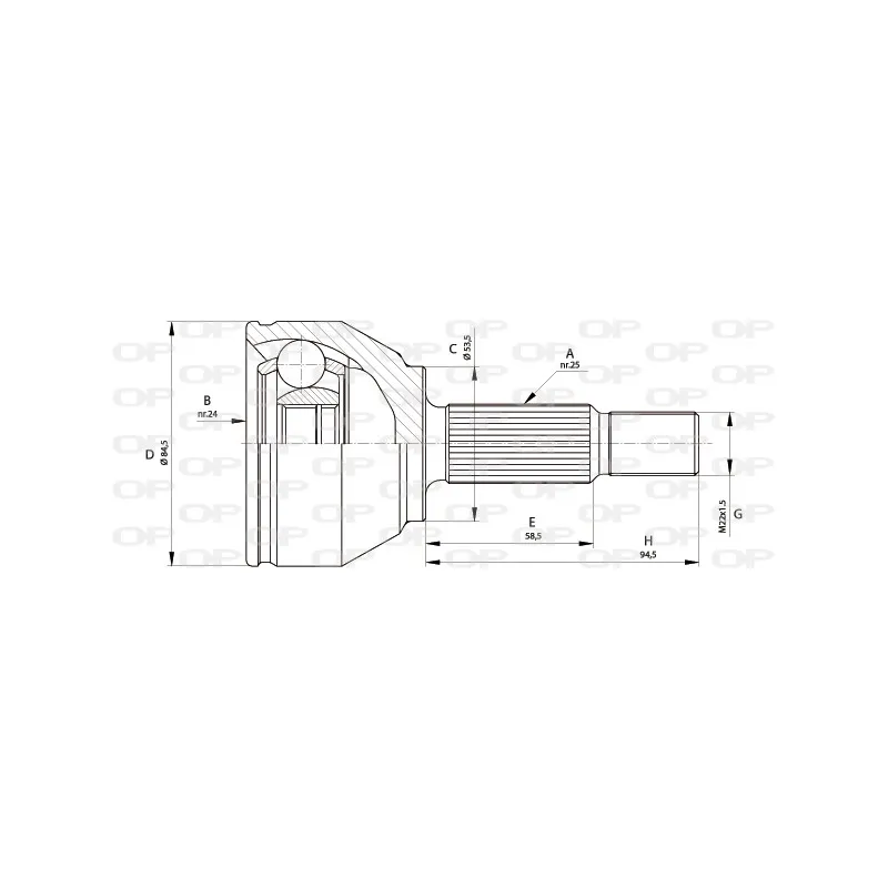 Embout de cardan avant (kit de réparation) OPEN PARTS CVJ5681.10