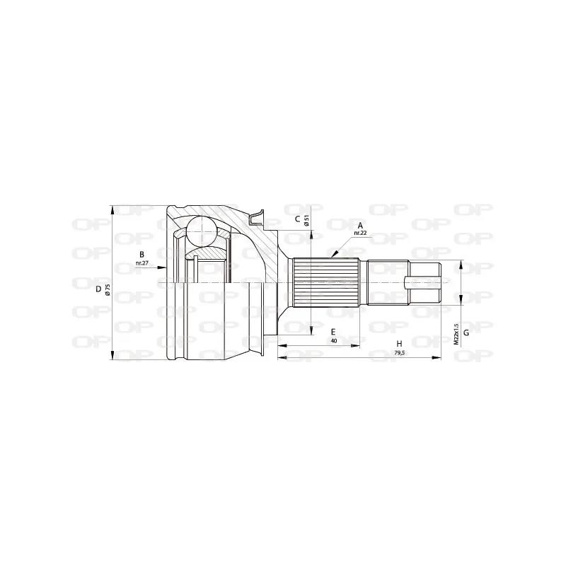 Embout de cardan avant (kit de réparation) OPEN PARTS CVJ5682.10