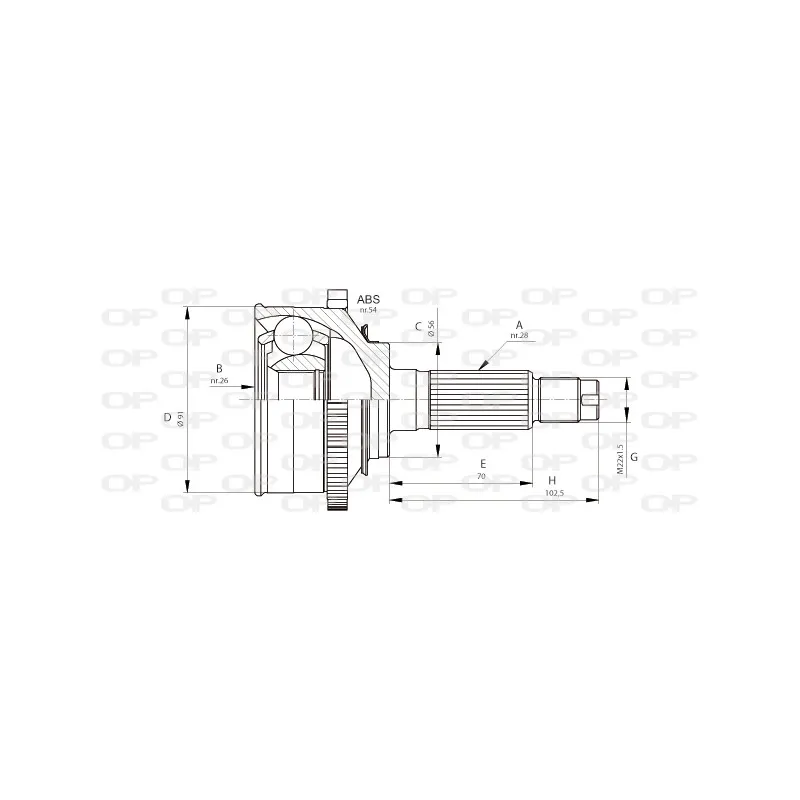Embout de cardan avant (kit de réparation) OPEN PARTS CVJ5686.10