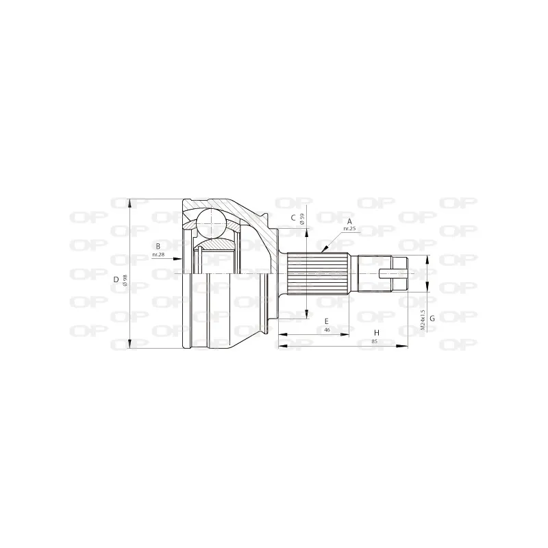 Embout de cardan avant (kit de réparation) OPEN PARTS CVJ5687.10