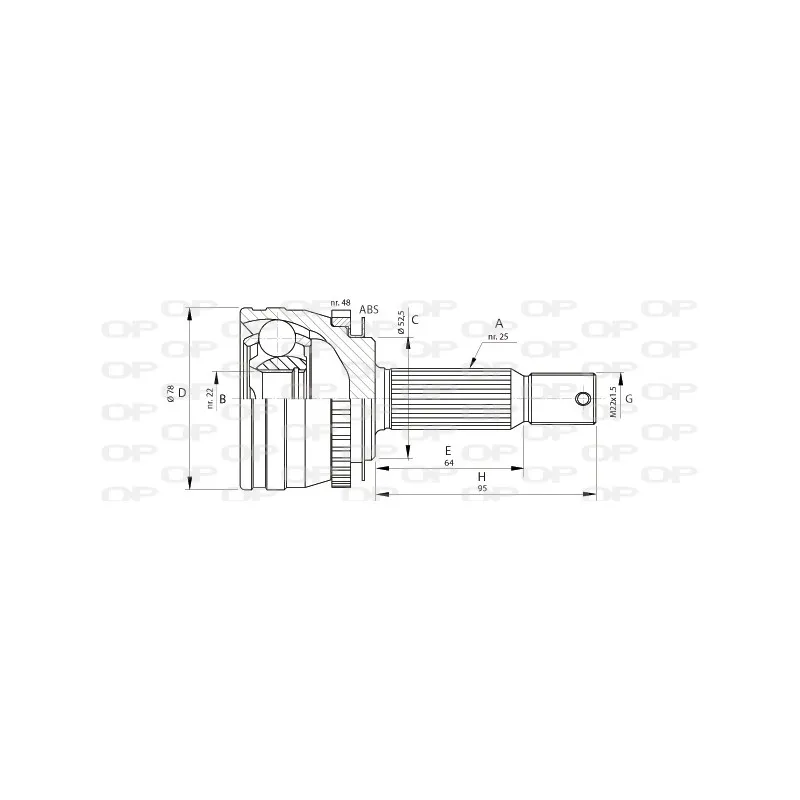 Embout de cardan avant (kit de réparation) OPEN PARTS CVJ5689.10