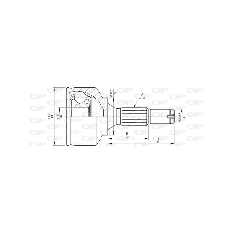 Embout de cardan avant (kit de réparation) OPEN PARTS CVJ5692.10