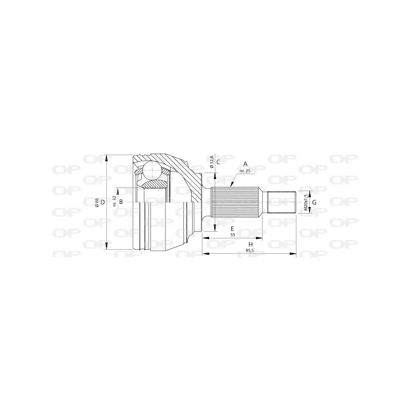 Embout de cardan avant (kit de réparation) OPEN PARTS CVJ5697.10