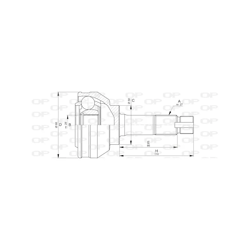 Embout de cardan avant (kit de réparation) OPEN PARTS CVJ5703.10