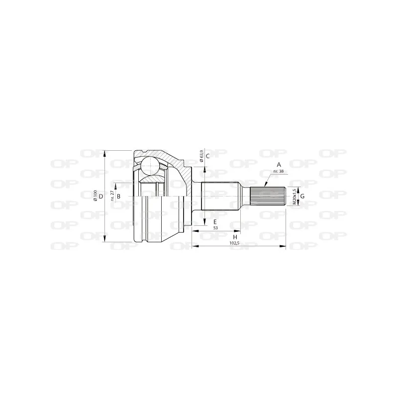 Embout de cardan avant (kit de réparation) OPEN PARTS CVJ5704.10