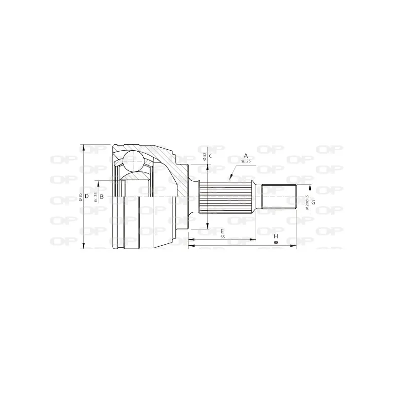 Embout de cardan avant (kit de réparation) OPEN PARTS CVJ5705.10