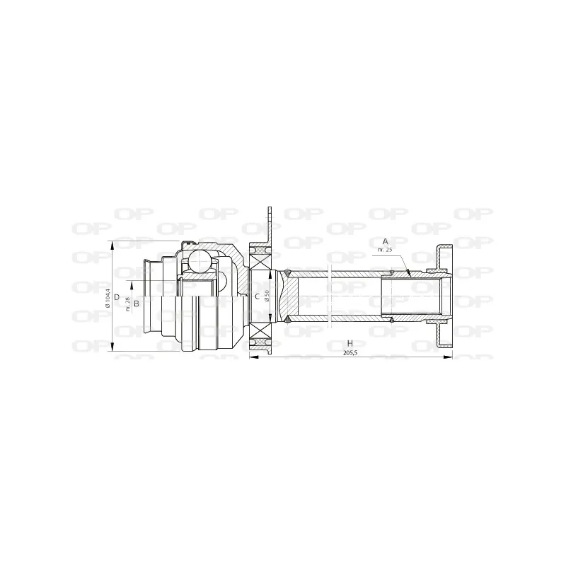 Embout de cardan avant (kit de réparation) OPEN PARTS CVJ5707.20