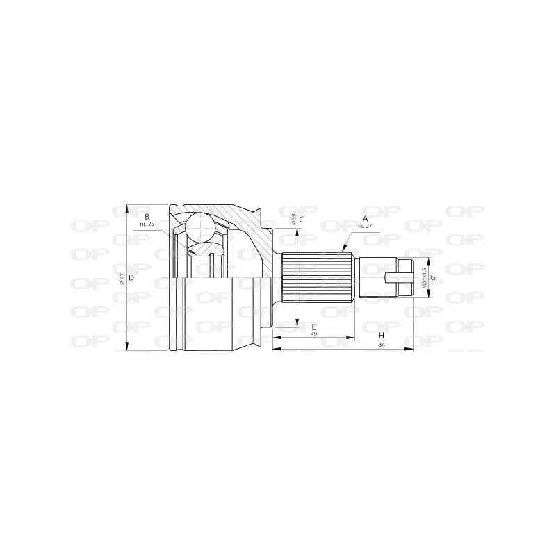 Embout de cardan avant (kit de réparation) OPEN PARTS CVJ5708.10