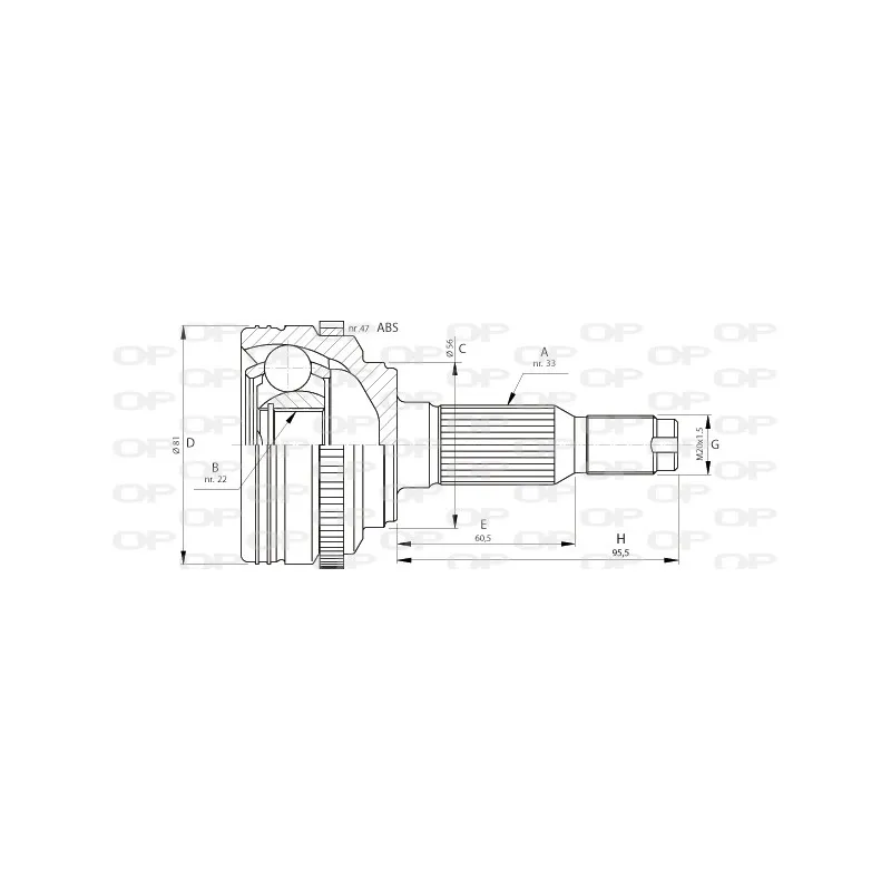 Embout de cardan avant (kit de réparation) OPEN PARTS CVJ5711.10