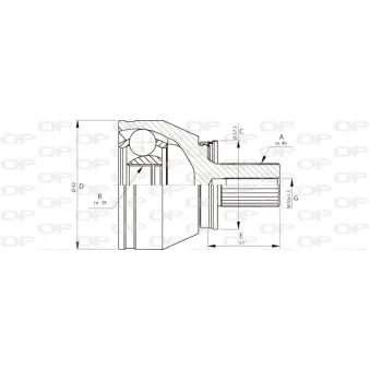 Jeu de joints, arbre de transmission avant gauche OPEN PARTS CVJ5713.10