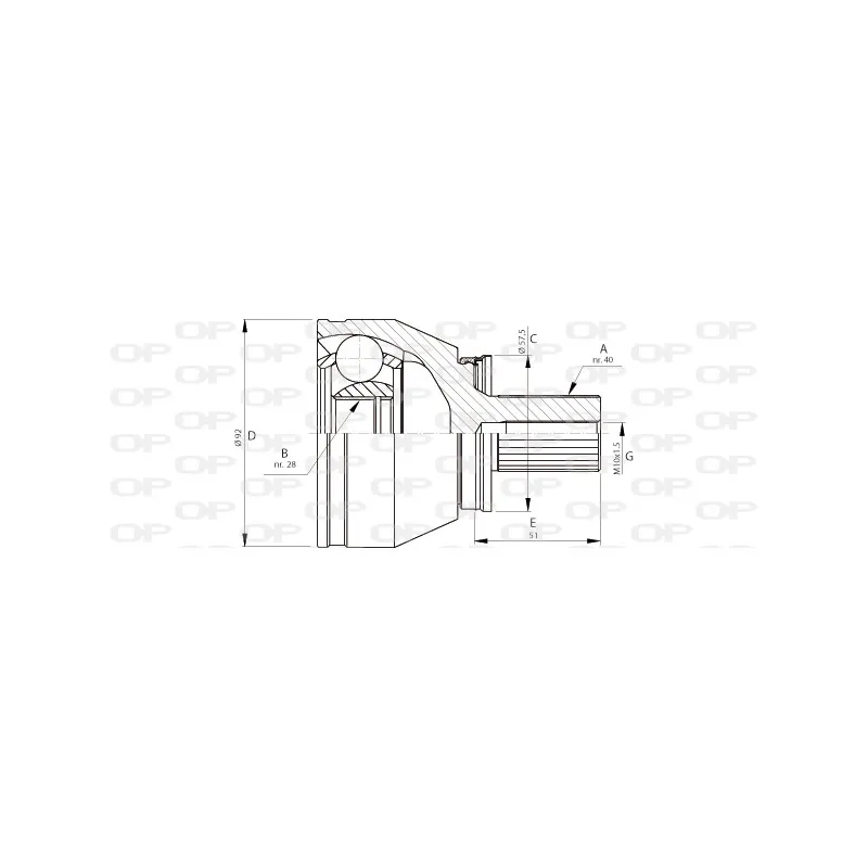 Jeu de joints, arbre de transmission avant gauche OPEN PARTS CVJ5713.10