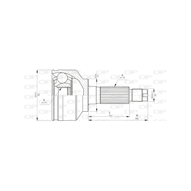 Embout de cardan avant (kit de réparation) OPEN PARTS CVJ5714.10