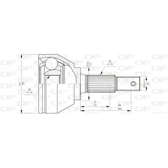 Embout de cardan avant (kit de réparation) OPEN PARTS